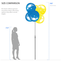Load image into Gallery viewer, BalloonBobber® 6-Balloon Cluster Pole Kit with Weighted Base