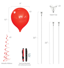 Load image into Gallery viewer, PermaShine® 3-Balloon Bouquet Vertical Bracket Kit