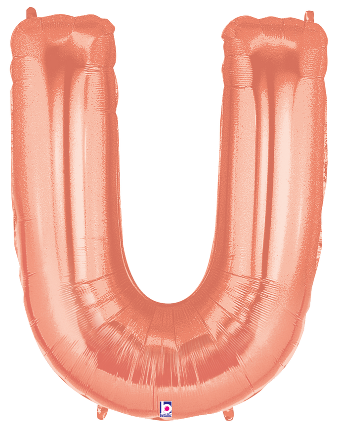 15921RGP Megaloons® Letter U Rose Gold