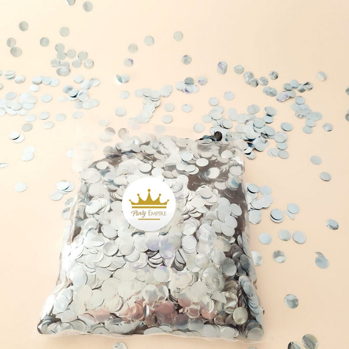 1cm Metallic Confetti - Silver