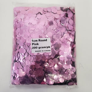 1cm Metallic Confetti - Pink