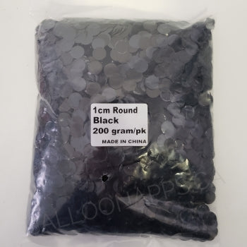 1cm Metallic Confetti - Black