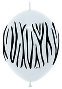 54882 Zebra Fashion White 12" LINK-O-LOON® (50ct)