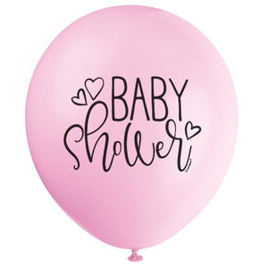 54919 Petal Pink Baby Shower 12" Round (8ct)