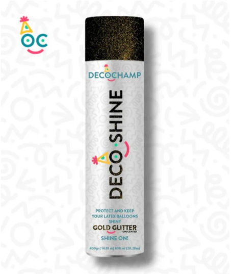 D-SG-600 Decochamp Instant Balloon Shine Spray 600ml - Glitter Gold