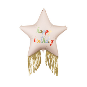 FB308 Happy Birthday Star with Fringes