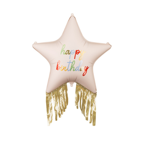 FB308 Happy Birthday Star with Fringes