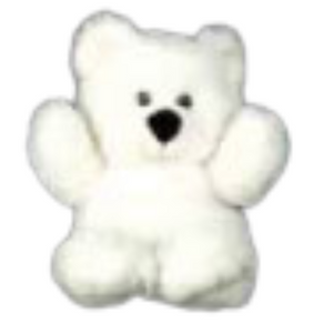 P050 4" White Sitting Bear