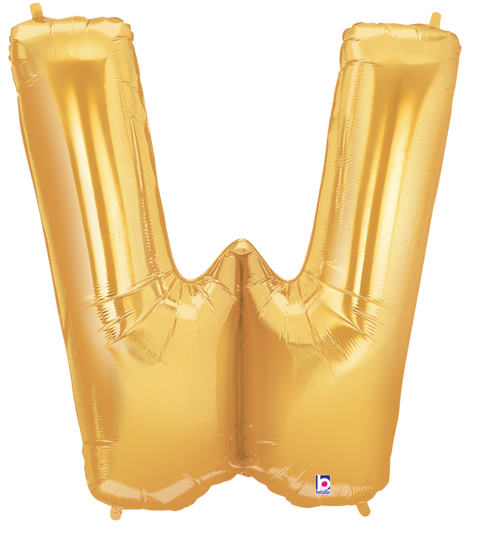 15924GP Megaloons® Letter W Gold