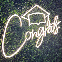 Load image into Gallery viewer, Congrats with Grad Cap Neon Sign Rental
