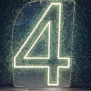 Number 4 Neon Sign Rental