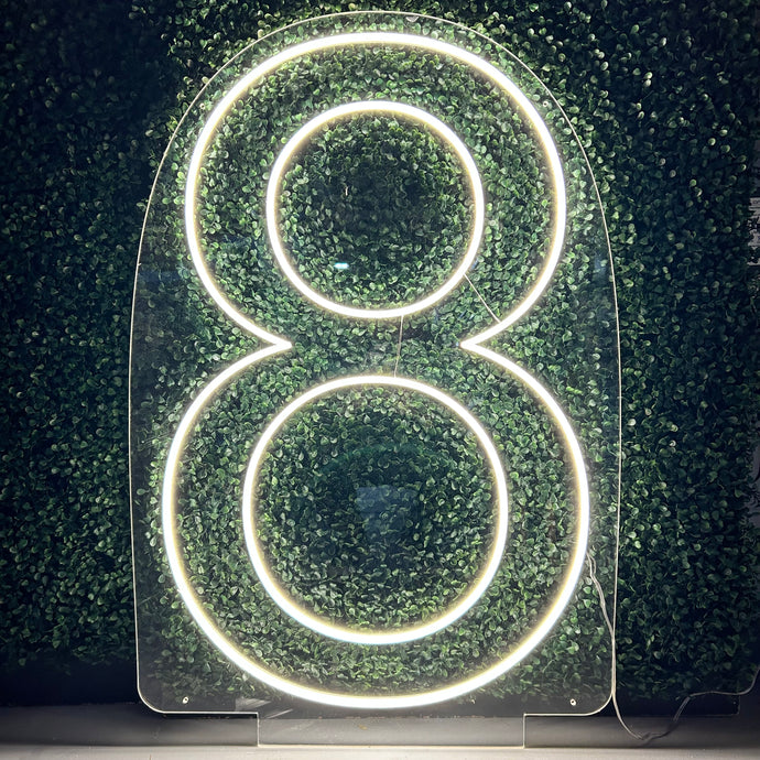 Number 8 Neon Sign Rental