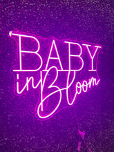 Load image into Gallery viewer, Baby in Bloom Pink Neon Sign Rental
