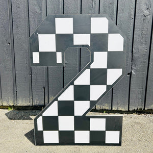 3ft Checkered Number 2 Cutout Rental