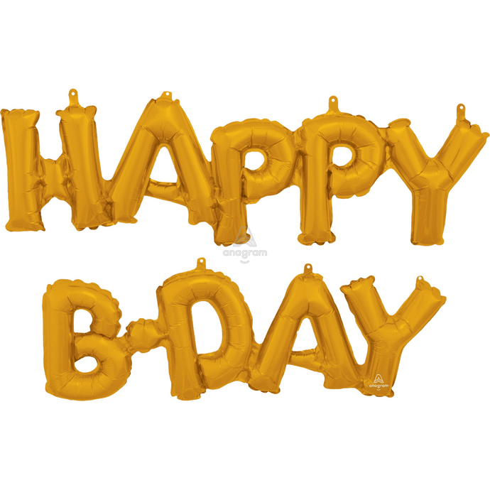 33759 Phrase `Happy BDAY` Gold