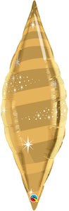 15573 Metallic Gold Taper Swirl 38"