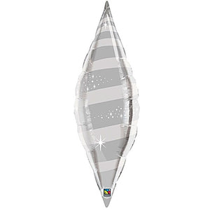 15568 Metallic Silver Taper Swirl 38"