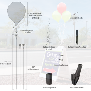 PermaShine® 3-Balloon Bouquet A-Frame Bracket Kit - Sign not included