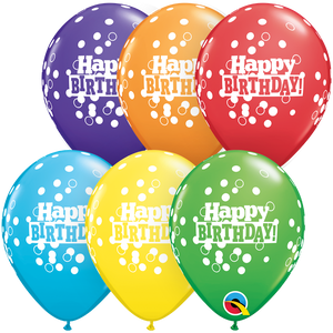 52973 Birthday Confetti Dots Bright Rainbow Assortment 5" Round (100ct)