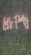 Load and play video in Gallery viewer, Let&#39;s Party Neon Sign Rental - White
