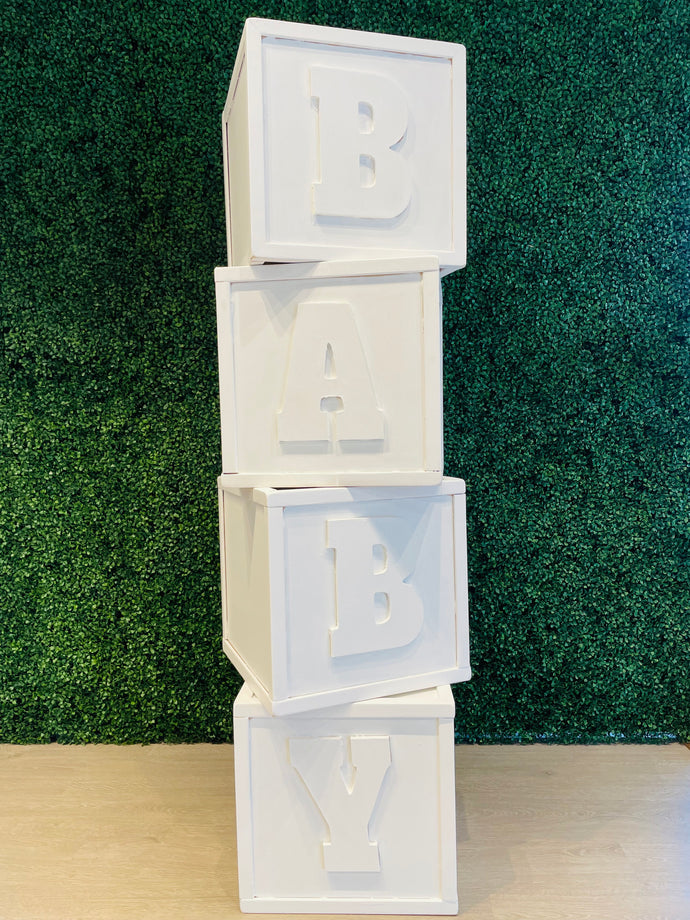Set of Wooden Baby Blocks Rental - White