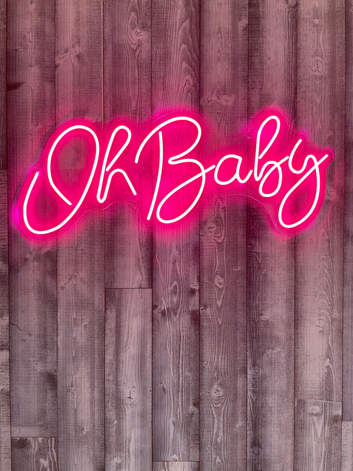 Oh Baby Neon Sign Rental - Pink