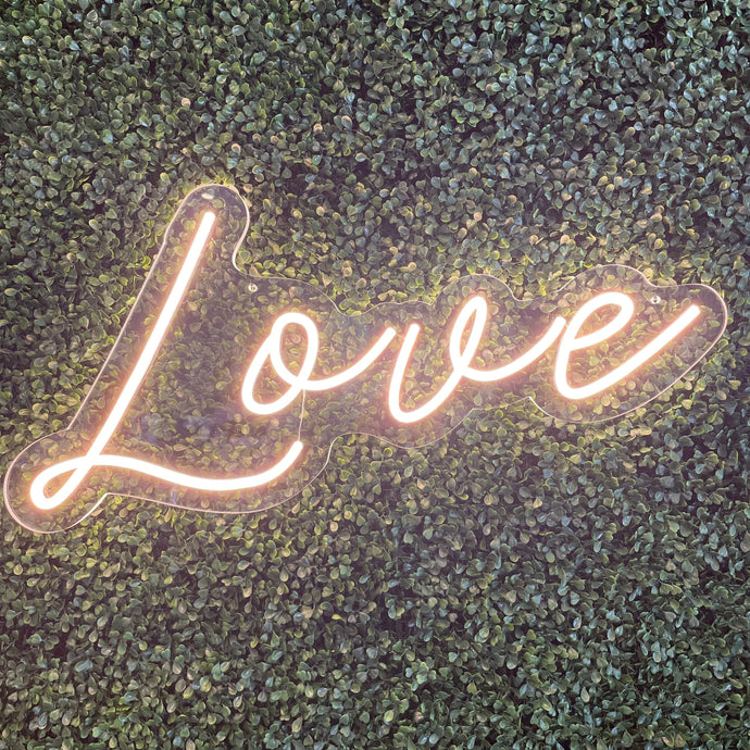 Love Neon Sign Rental - White