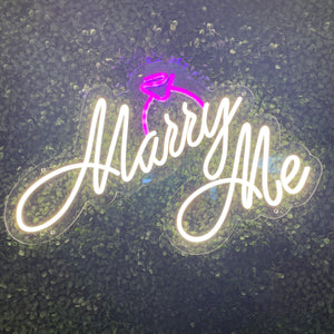 Marry Me with Ring Neon Sign Rental