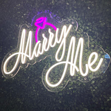 Load image into Gallery viewer, Marry Me with Ring Neon Sign Rental
