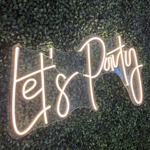 Let's Party Neon Sign Rental - White