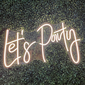 Let's Party Neon Sign Rental - White